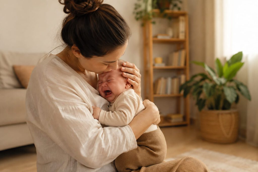 Il pianto del neonato e le reazioni dei genitori